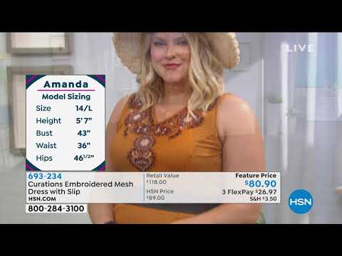 Curations Embroidered Mesh Dress with Slip