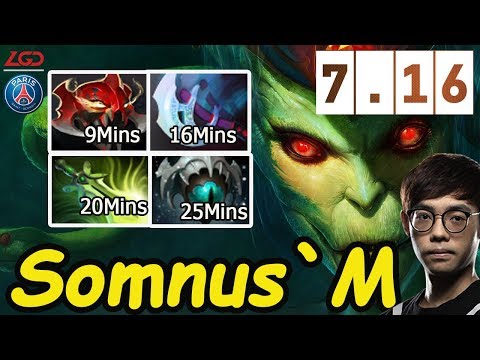 PSG.LGD.Somnus`M No.1 Midlane China in 2018  IMBA Build [Medusa] | Dota2 7.16