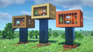 ⚒️ Minecraft | How To Build a 3 color Water Pillar House