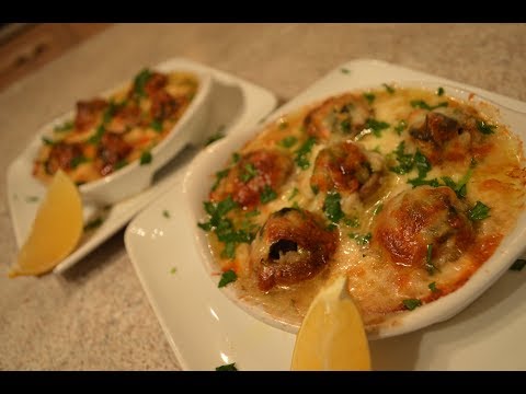 Escargots in Mushroom Caps with Garlic Butter & Cheese: Cooking with Kimberly Video