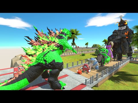 Gojira Green vs Megalon OASIS DEATH RUN - Animal Revolt Battle Simulator