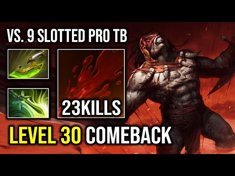 LEVEL 30 Comeback Against 9 Slotted TB with 100% Shred Enemy Ultrasonic Speed Bloodseeker Dota 2