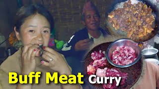 Buff Meat Curry Recipe with Rice in My Home || NEPALI STYLE in Village || @Nepali Village Kitchen