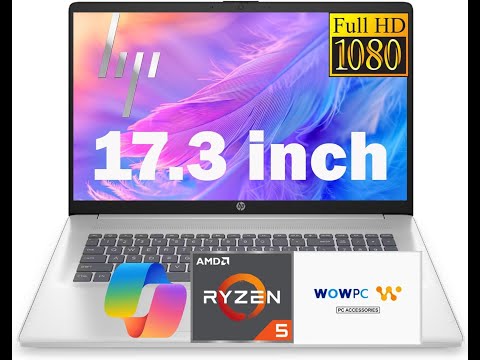 WOWPC HP 17.3 Inch Business Laptop Computer • 2026 Edition • Intel Core 5 120U • 32GB RAM • 1TB SSD • Large Screen • Numeric Keypad • Webcam Privacy Shutter • Windows 11 with Office 365 for The Web video review thumbnail