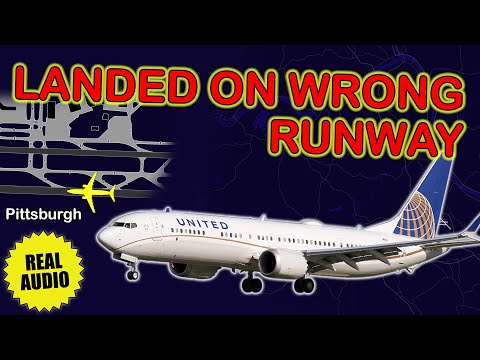 United Boeing 737 MAX 9 landed on wrong runway | Pittsburgh, Real ATC