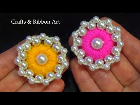 Super Easy Woolen Flower Making Ideas with Finger - Hand Embroidery Amazing Trick - Easy Sewing Hack