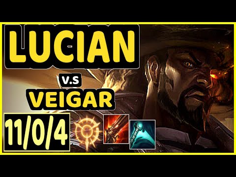 MATSUKAZE (LUCIAN) vs VEIGAR - 11/0/4 KDA BOTTOM ADC CHALLENGER GAMEPLAY - BR