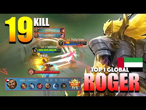 Roger WTF Damage! 2x Perfect Maniac | Top 1 Global Roger Gameplay By »⸄walood⸅ | MLBB