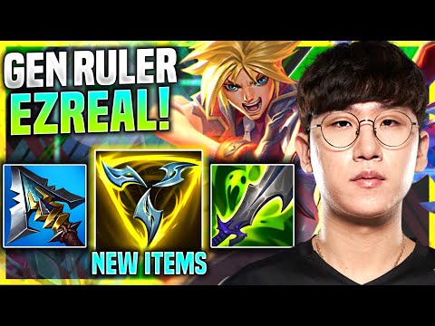 RULER PICKS EZREAL WITH NEW ITEM TRINITY FORCE! - GEN Ruler Plays Ezreal ADC vs Jhin! | Preseason 11