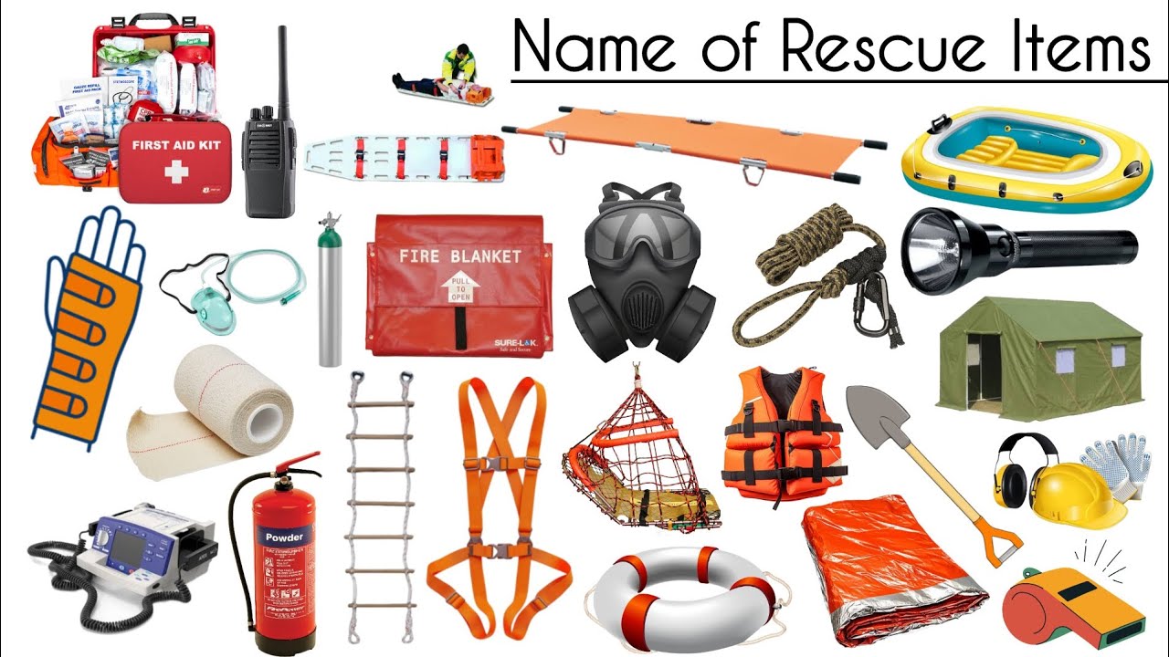 Rescue Items | Rescue Items In English | Rescue  Vocabulary | Easy English Learning Process