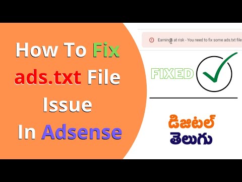 How To Fix ads.txt File Issue In AdSense | How To Add ads.txt File In WordPress / Blogger In Telugu