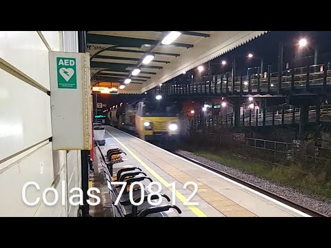 Prestatyn 02.01.2021- Colas Class 70 70812 on engineers train to Anglesey