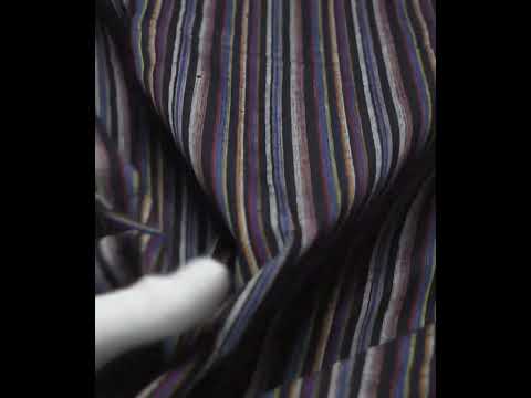 Stripe Multicolor Cotton Khadi 130 GSM Handwoven Fabric 07 — video