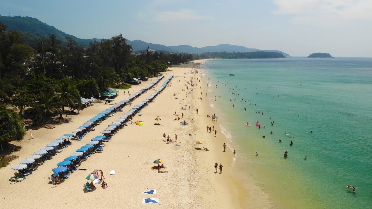 Behold the breathtaking aerial panorama of Karon Beach.