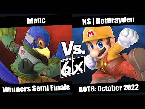 ROT6 October Winners Semi Finals - blanc (Falco) vs NS | NotBrayden (Mario) SSBU Singles