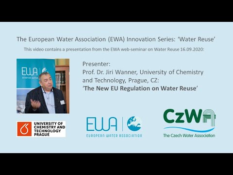 Presentation from the European Water Association (EWA) web-seminar on 'Water Reuse', which took place 16.09.2020: Prof. Dr. Jiri Wanner, University of Chemistry and Technology, Prague, CZ, talks about ‘The New EU Regulation on Water Reuse’ (Presentation from 0:59-27:04 min.) and answers questions (27:05-36:16 min.). Local websites for WIDER UPTAKE University of Palermo University of Chemistry and Technology, Prague Related projects ULTIMATE Water HYDROUSA NextGen REwaise SMART-Plant Watermining