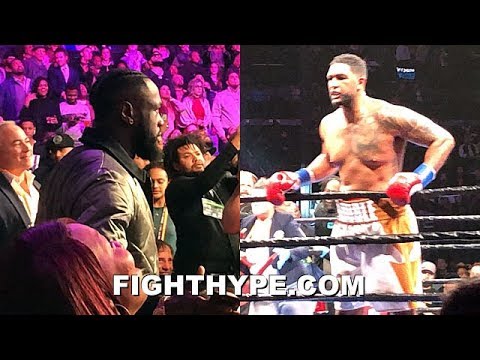 DEONTAY WILDER AND DOMINIC BREAZEALE TRADE WORDS SECONDS AFTER BREAZEALE KO'S NEGRON