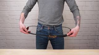 Ремінь чоловічий з латунною пряжкою 20331 Vintage чорний