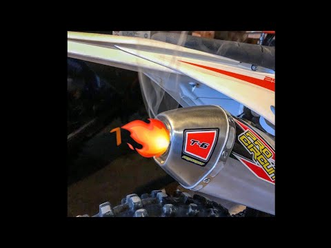 KTM 250 Pro Circuit T6 exhaust Start and Revs