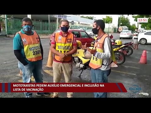 Mototaxistas pedem auxílio emergencial e inclusão na fila prioritária de vacinação 26 03 2021