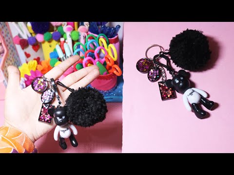 DIY PLUSH POM POM KEY CHAIN IDEA | How To Make Resin Keychains | DIY Craft Tutorials | Resin crafts