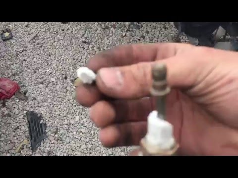 Spark plug porcelain thrown at a window