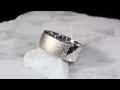 video - Summer Mokume Block Wedding Band with Princess Diamonds