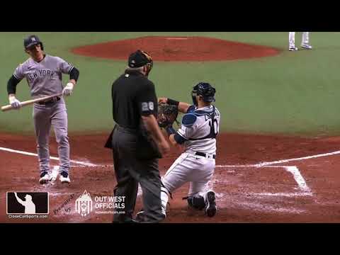 Ejection 037 - Crew Chief Bill Miller Ejects NY's Clint Frazier After Strikeout in Tampa Bay