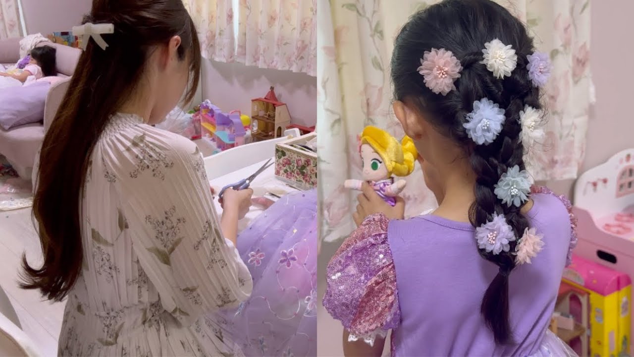 【３児ママ】お家でピアノの発表会の予行練習！ドレス👗ヘアアレンジ💇‍♀️