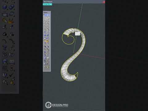 Curly shape with a ball at the end | j-design.pro #rhino3d #tipsandtricks