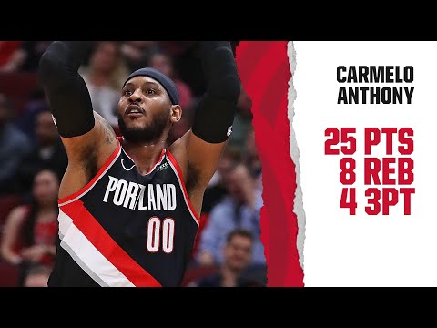Carmelo Anthony (25 pts) Game Highlights | Trail Blazers vs. Bulls | November 25, 2019