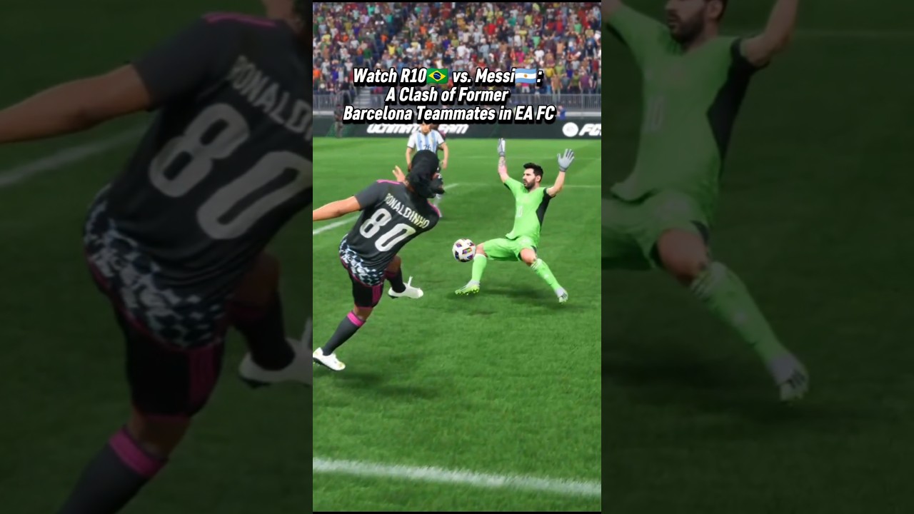 ronaldinho🇧🇷 vs Messi🇦🇷 #shorts #FC24 #football #soccer #games #gaming #ronaldinho #Messi #fifa