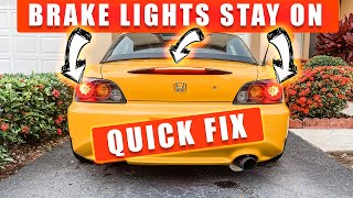 BRAKE LIGHTS STAY ON, HOW TO FIX IT EASILY! MUST WATCH!