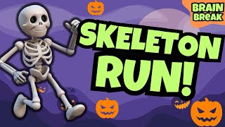 SKELETON RUN | Halloween Brain Break | Halloween Chase | DANNY GO Noodle
