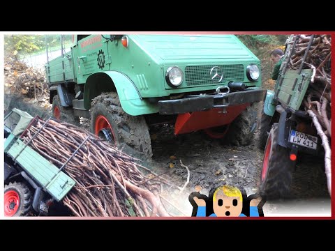 UNIMOG am Steilhang versenkt! Holzfahren wie Opa