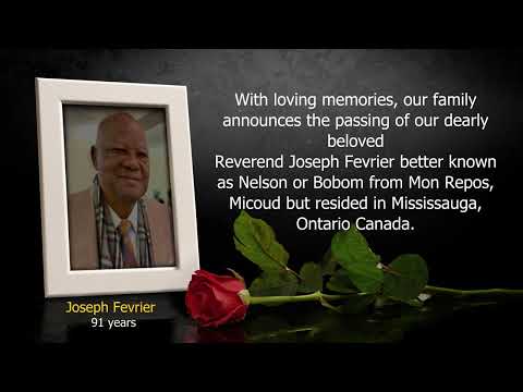 Death Announcement of Joseph Fevrier [English]