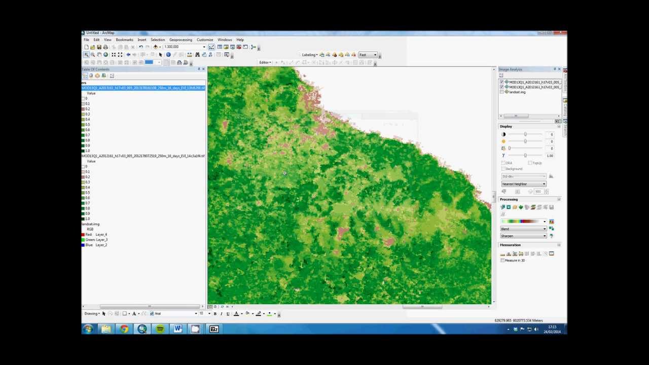 How to do change detection in ArcMap 10 (Using MODIS EVI MOD13Q1)