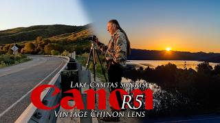 R5 Sunrise over lake Casitas with my favorite vintage Chinon lens - the lens flares make me happy!!