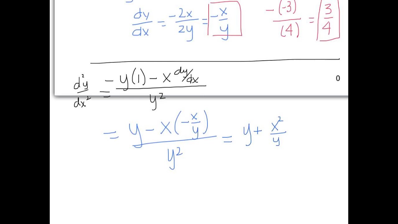 Calc 2.5 Implicit Differentiation - Part 2