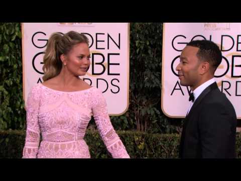 Golden Globes 2015: John legend and Chrissy Teigen Red Carpet | ScreenSlam