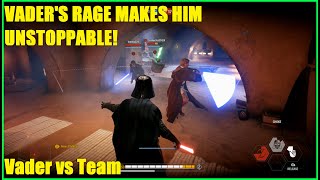 Star Wars Battlefront 2 - Darth Vader&#39;s rage makes him an unstoppable tank! Vader VS Team!