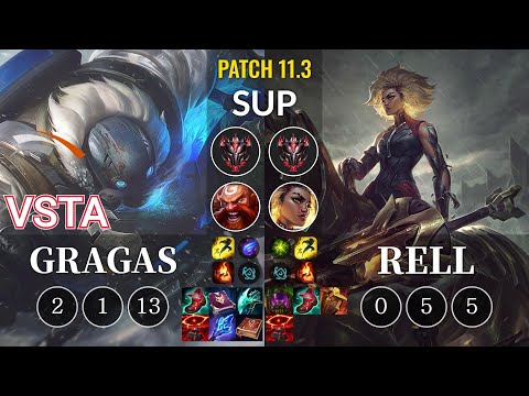 HLE Vsta Gragas vs Rell Sup - KR Patch 11.3