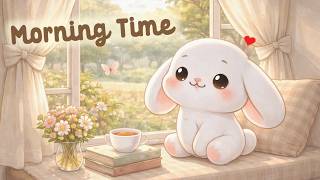 Morning Time Lofi 🐇✨4 Hour Happy Lofi Song 🎧 Bunny Lofi ☕ cute & relaxing music 🌟 [Lofi Hip Hop]