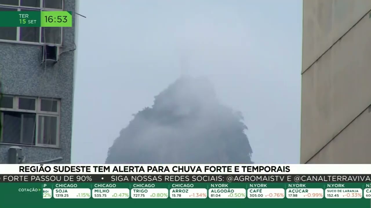 Região sudeste tem alerta para chuvas fortes e temporais