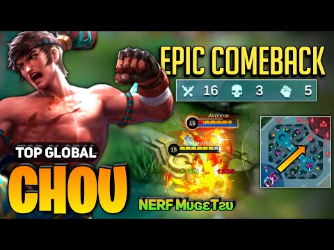 EPIC COMEBACK! Chou One Shot Build [ Top Global Chou Best Build 2022 ] Nerf мυɢεтƨυ - Mobile Legends
