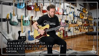 Video thumbnail for Fender Custom Shop Artisan Thinline Telecaster with Aztec Gold Top by Artisan Guitars