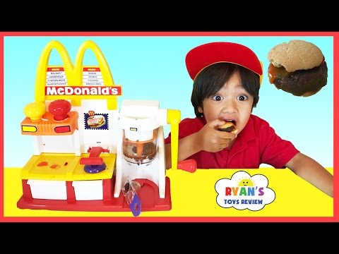 MCDONALD'S HAMBURGER MAKER & McDonald's Cash Register Toys for Kids pretend Play Feed Pet Shark food