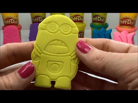 Play doh Sparkle Compound Tulips Minion Molds Creative Fun Playdough ideas for Kids playing Video