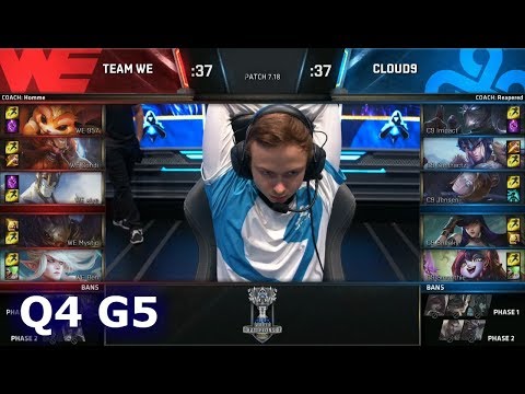 Team WE vs Cloud 9 | Game 5 Quarter Finals S7 LoL Worlds 2017 | WE vs C9 G5