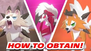 HOW TO GET ALL THREE LYCANROC FORMS!  Pokemon Swor